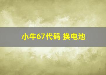 小牛67代码 换电池